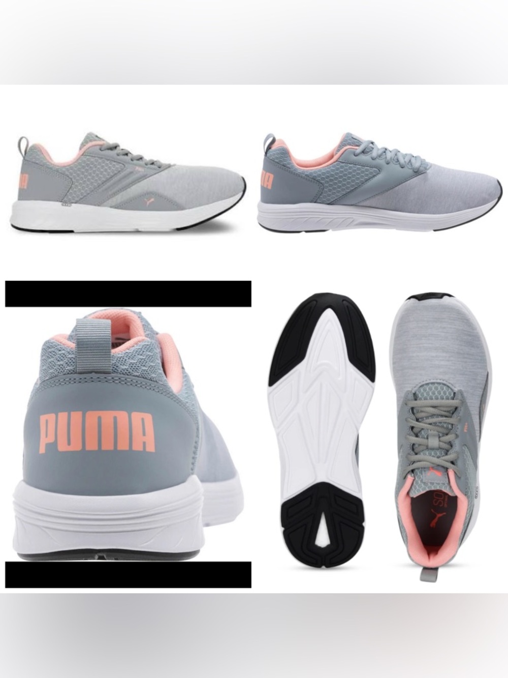 Men’s PUMA NRGY Comet Running Shoes Gray Pink SoftFoam Athletic Sneakers Sz 7